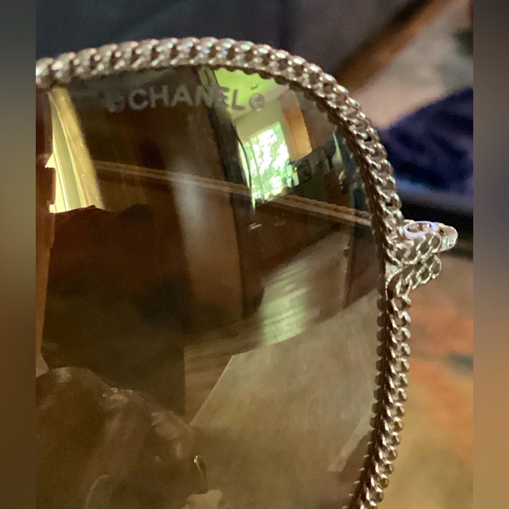 🔥🔥 RARE CHANEL VNTG CHAMPAGNE GOLD  METAL ROPE AVIATOR STYLE SUNGLASSES - Picture 3 of 16
